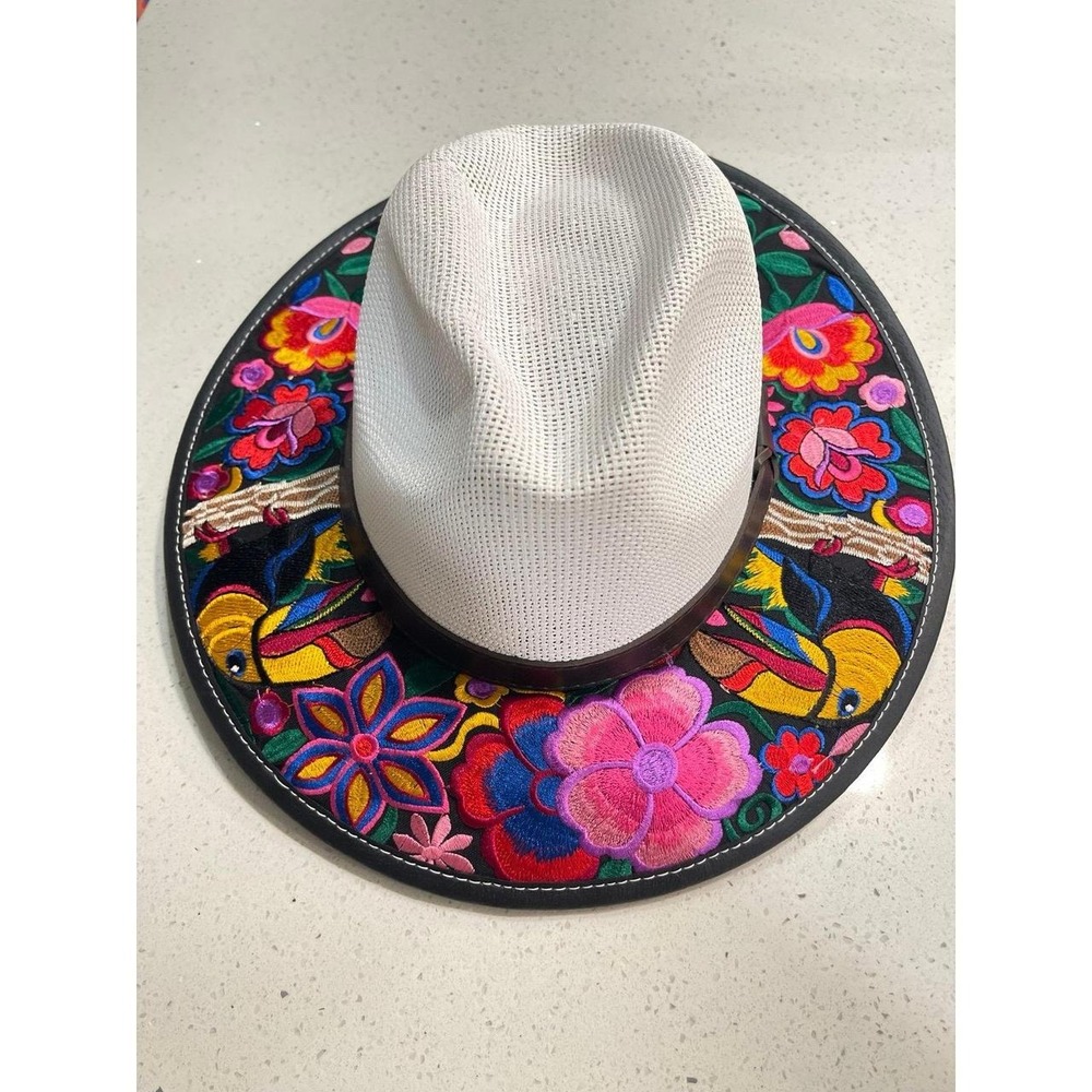Beautiful Fedora Hand embroidered Bohemian Floral Hat
